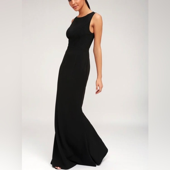 LULUS Mine Black Backless Maxi Dress Size M - Picture 5 of 9